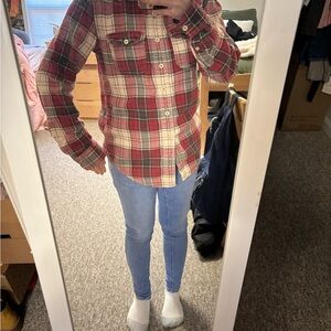 American eagle Red Plaid Button-Up Shirt, size xs